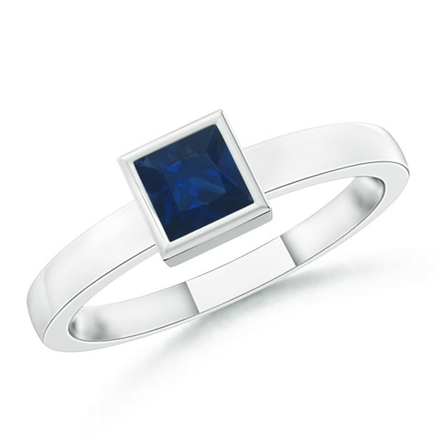 Details about / Birthstone .925 Sterling Silver Bezel-Set Ring-September-Simulated Sapphire